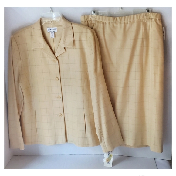 NYE SALE NEW Pendleton Silk Wool Plaid Suit SZ 14 - Picture 2 of 13